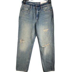 Arizona Jean Co. Womens Size 4 Low-Rise Dad Jeans Light Wash Denim